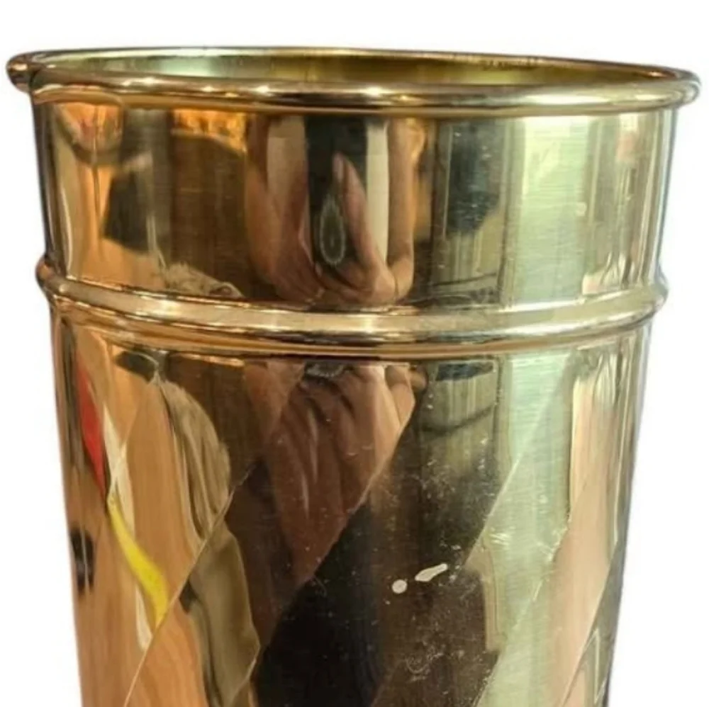 Bristol Brass & Copper Inc Solid Brass Swirl Vase Lacquered Finish Made in USA